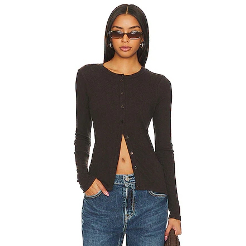 ATM‎ modal cardigan Black Button Down. NWT Size M, Sweater, Jacket.